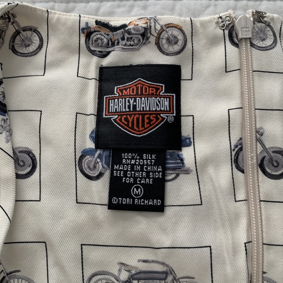 Extremely RARE Harley-Davidson motorcycle print dress. M Medium. 21” hidden zip. - Picture 1 of 8